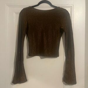 Princess Polly Brown sparkly Top